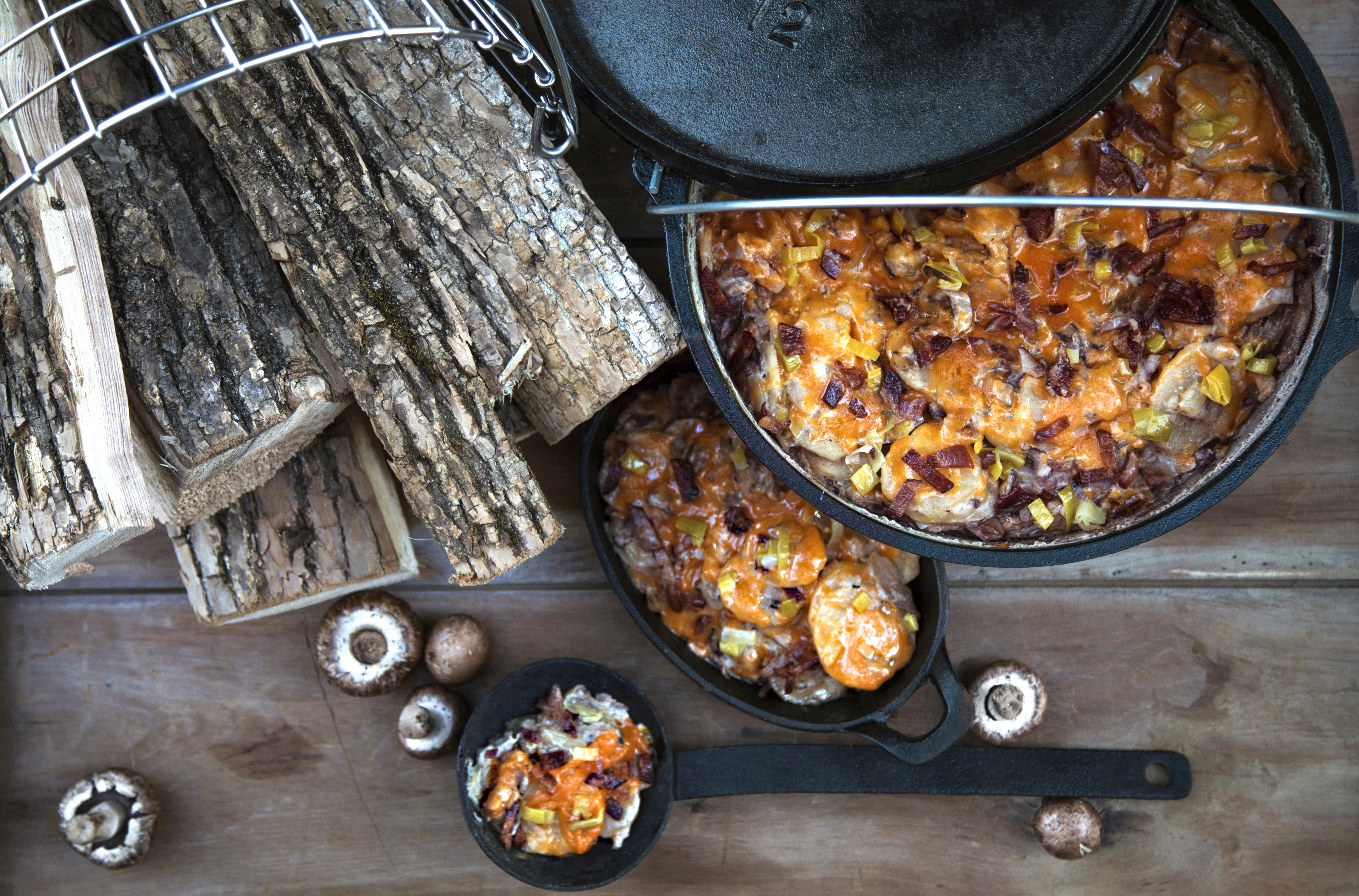 Idaho Dutch Oven Scalloped Potatoes with Cabot cheeses